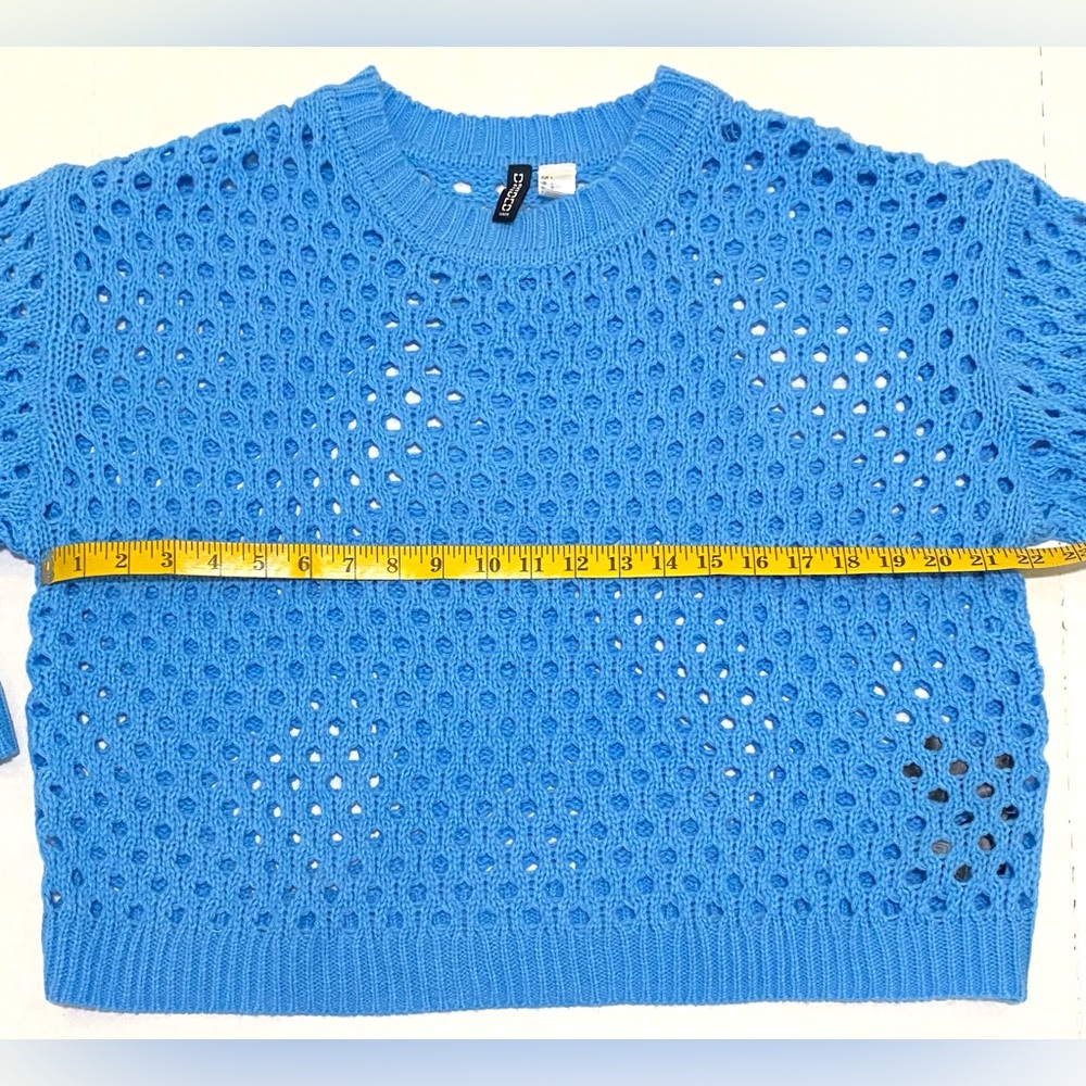 H&M Divided Womens L Solid Blue Crewneck Long Sleeve Lightweight Sweater Classic - Picture 9 of 12
